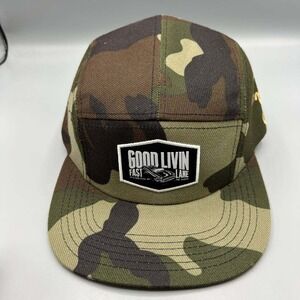 Good Livin 5 Panel Hat Men Camo Grassroots California Strap Back Cap New